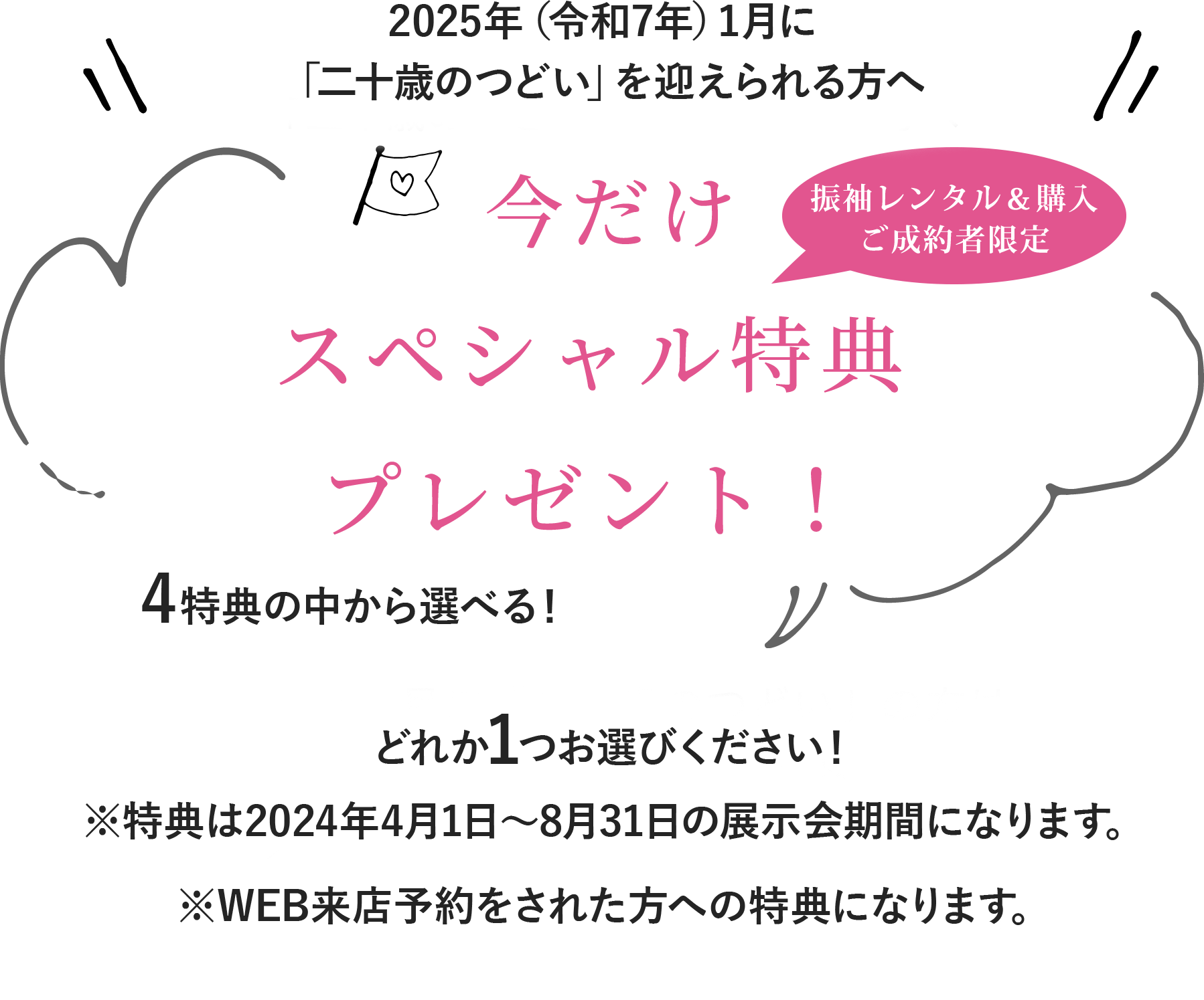 2025年1月に「20歳つどい」の方の特典